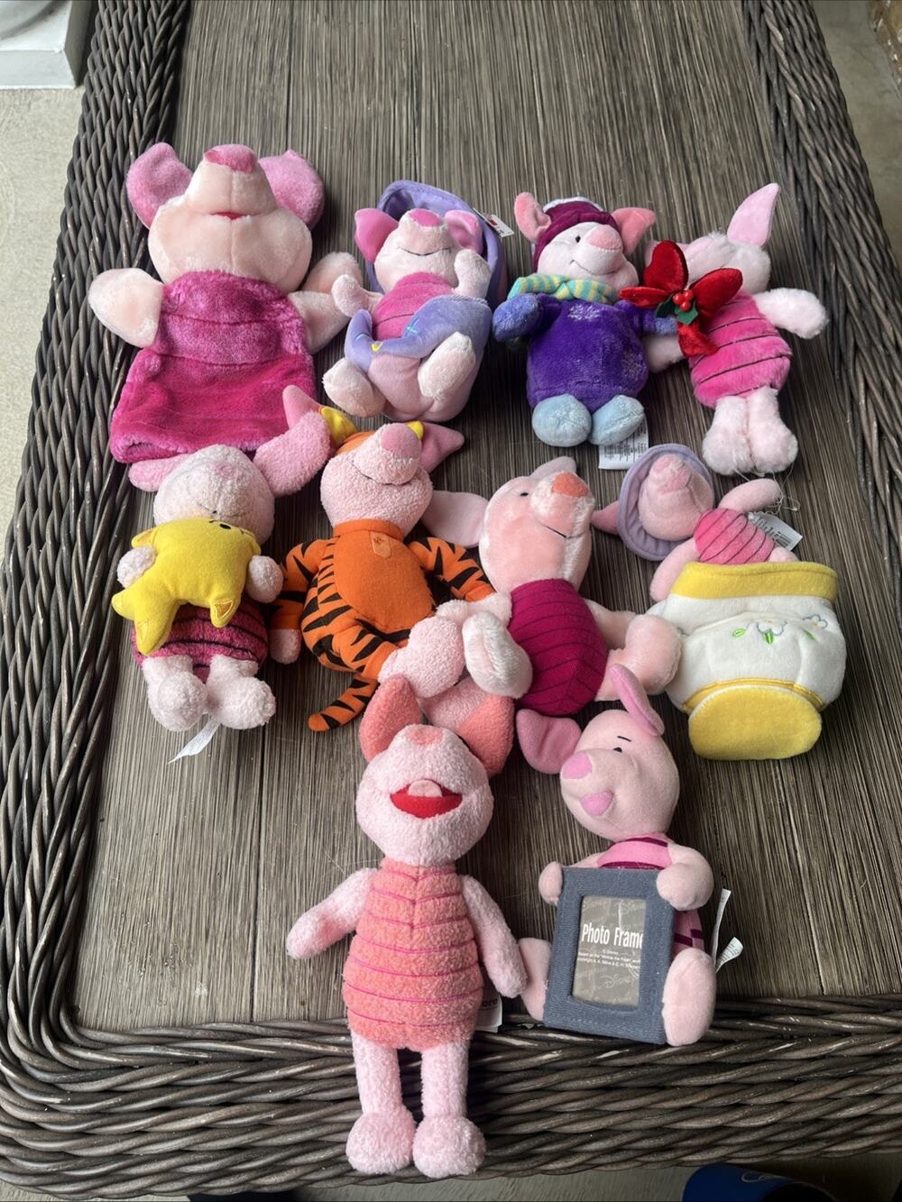 Disney Piglet Winnie the Pooh Small Plush Stuffed Animals Lot of 10
